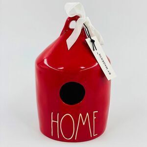 Rae Dunn Red Home Bird Feeder New